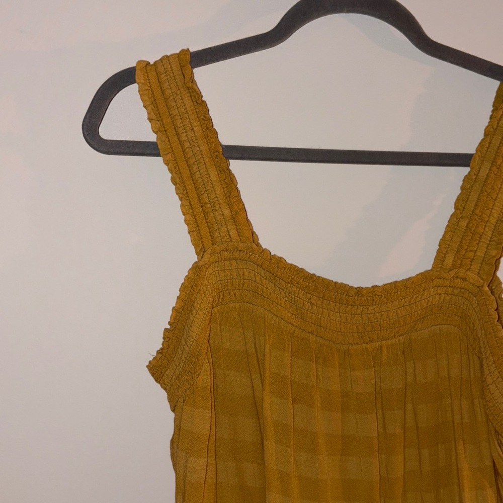 Old Navy Yellow Gingham Midi Dress